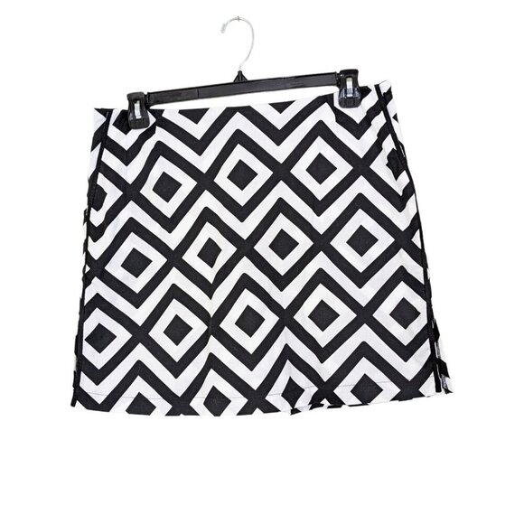 Golftini Womens 16L Skort Golf Skirt Athletic Black White Diamond Cotton Stretch - Picture 5 of 5
